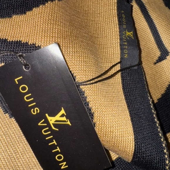 Louis Vuitton scarf, camel and black color , large, NEW - Picture 7 of 10